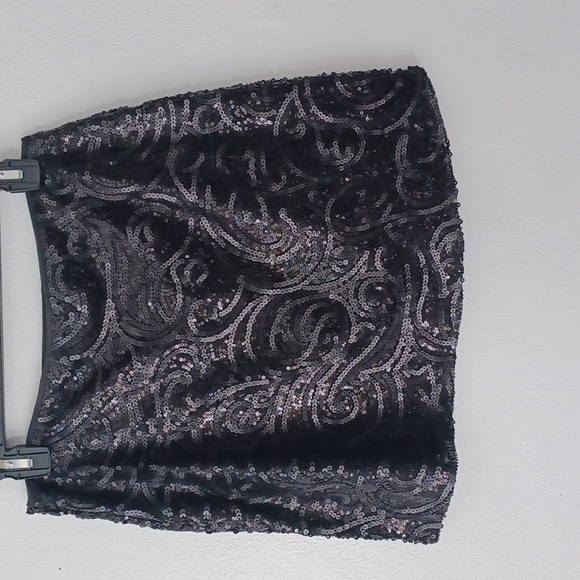 Abbeline SEQUINED Black Mini Skirt Small - Picture 4 of 6